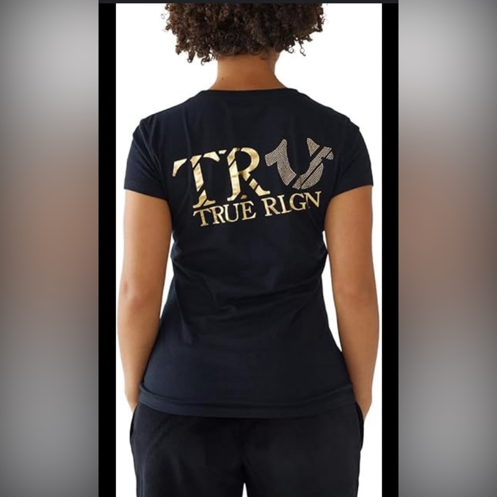 True religion true logo slim v neck